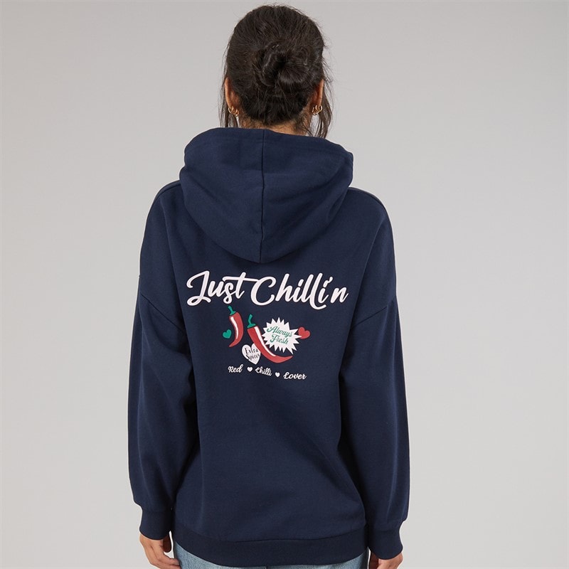 Board Angels Womens Chilli Hoodie Salute Navy - Image 3