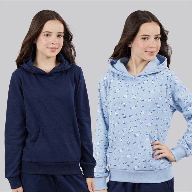 Board Angels Girls Two Pack Hoodies Cashmere Blue/Dress Blues