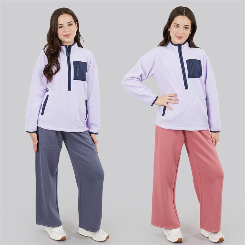Board Angels Girls Two Pack Wide Leg Joggers Dusky Blue/Dusky Rose - Image 3