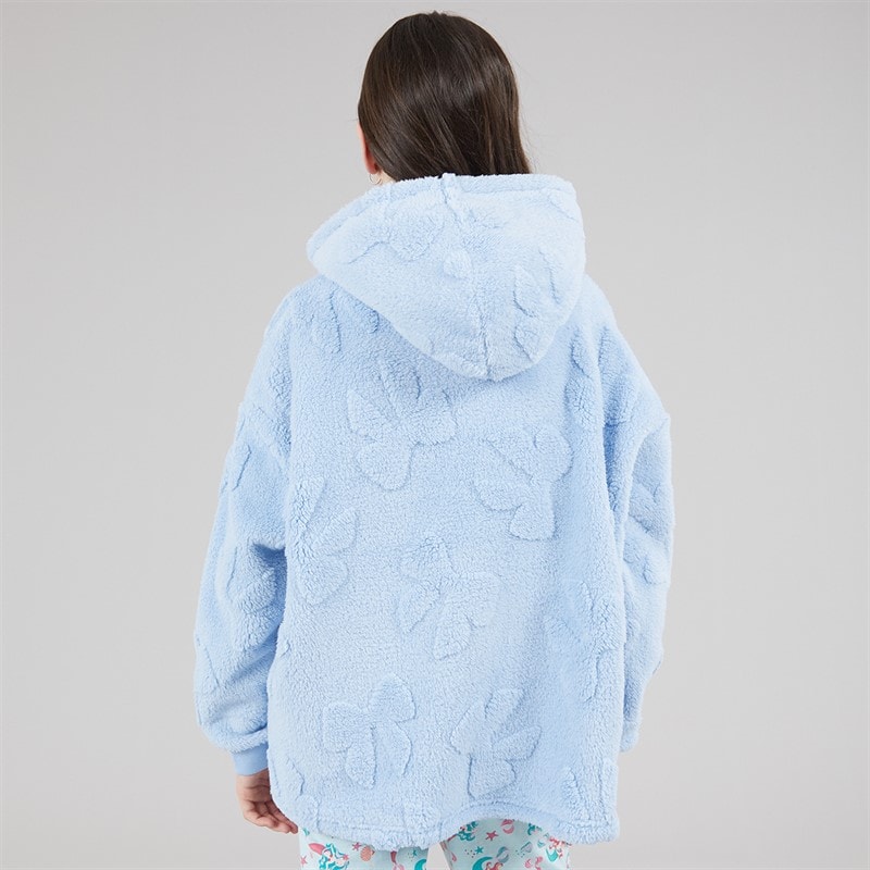 Board Angels Girls Bow Blanket Hoodie Blue - Image 2