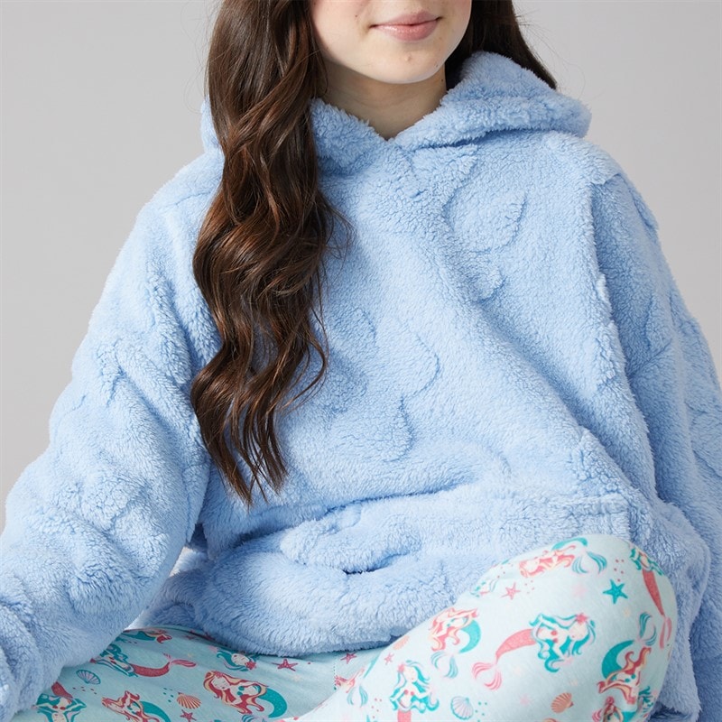 Board Angels Girls Bow Blanket Hoodie Blue - Image 3