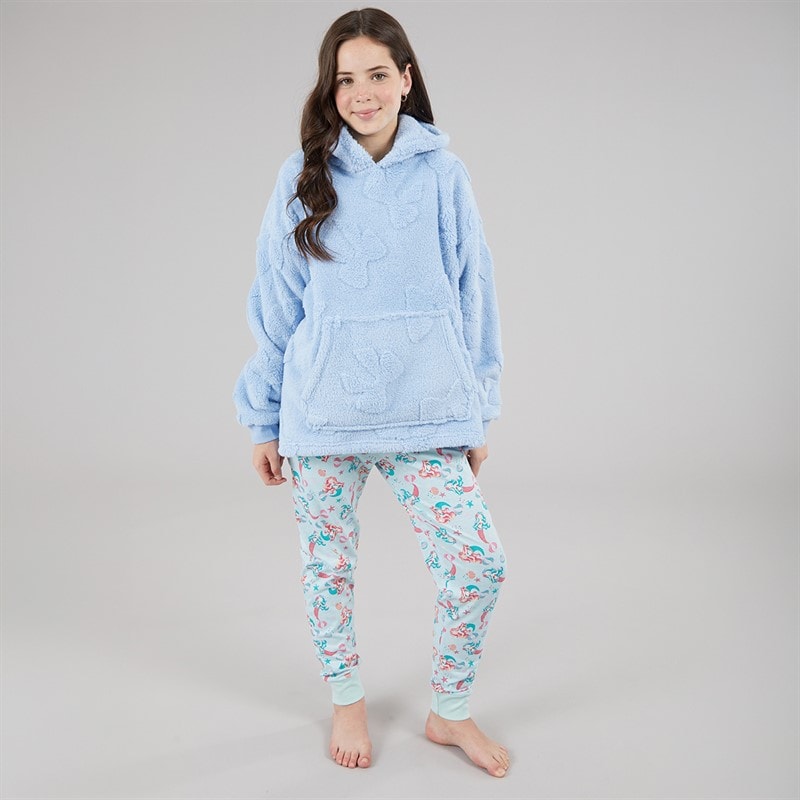 Board Angels Girls Bow Blanket Hoodie Blue - Image 4