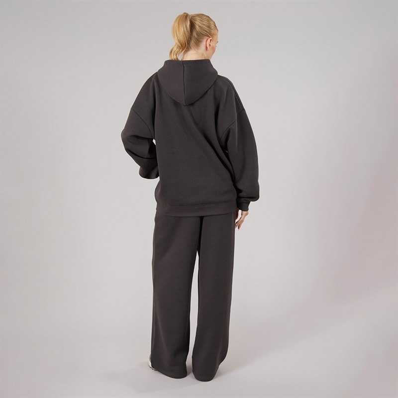 Board Angels Womens Oversized Zip-Through Hoodie And Wide Leg Joggers Tracksuit Magnet - Image 2