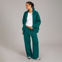 Board Angels Womens Oversized Zip Through Hoodie And Wide Leg Joggers Tracksuit Deep Teal