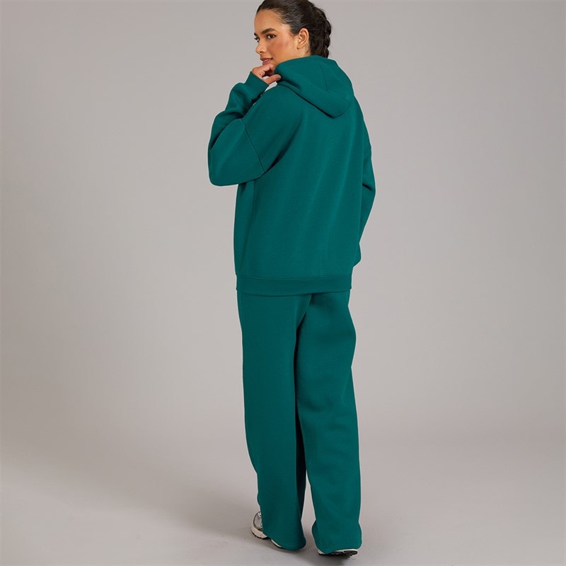 Board Angels Womens Oversized Zip Through Hoodie And Wide Leg Joggers Tracksuit Deep Teal - Image 2
