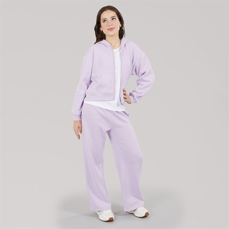 Board Angels Girls Zip-Through Hoodie And Open Hem Joggers Tracksuit Dusky Lilac