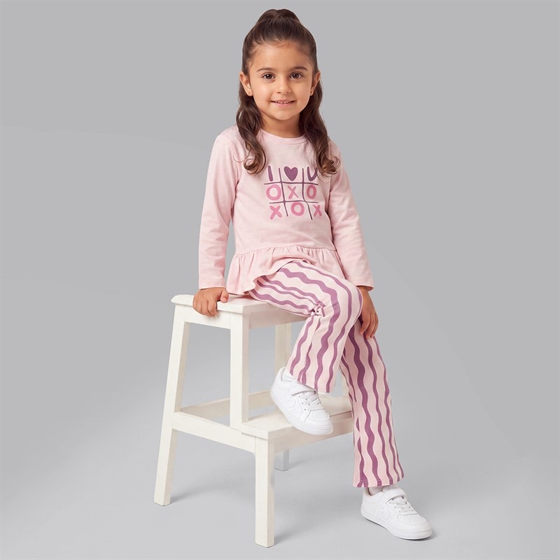 Board Angels Infant Girls X O Long Sleeve Top And Flared Leggings Set Pink - Image 3