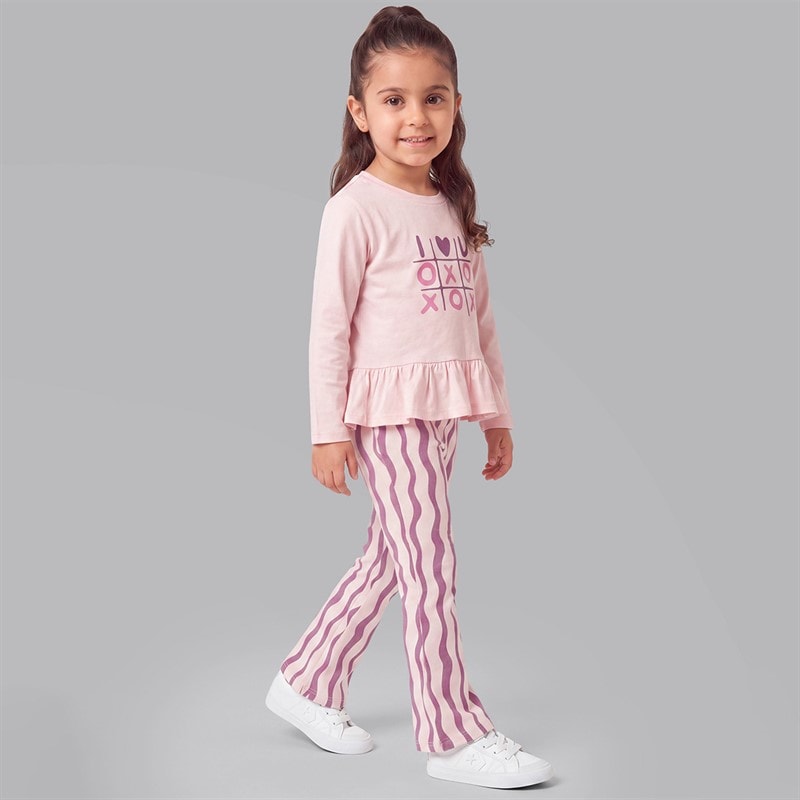 Board Angels Infant Girls X O Long Sleeve Top And Flared Leggings Set Pink - Image 4