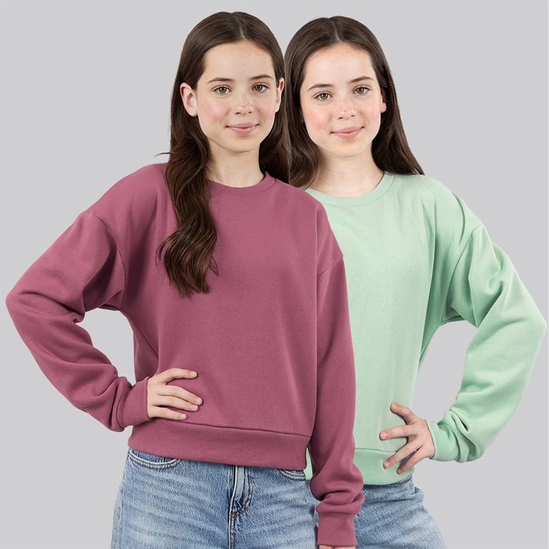 Board Angels Girls Two Pack Wild And Free Sweatshirts Purple/Sage