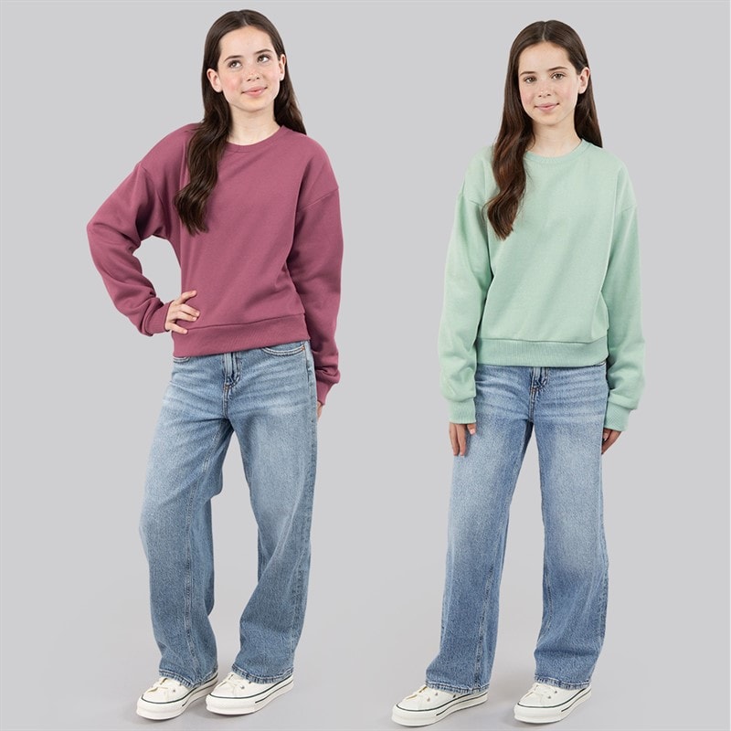 Board Angels Girls Two Pack Wild And Free Sweatshirts Purple/Sage - Image 3