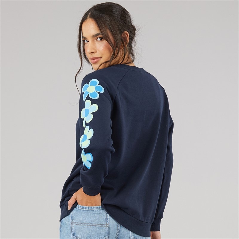 Board Angels Womens Crew Neck Sweatshirt Navy - Image 2