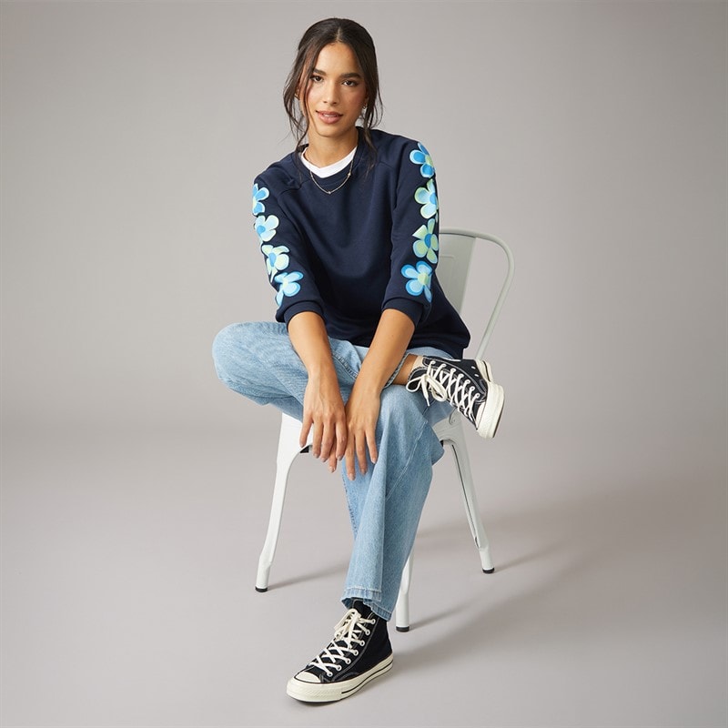 Board Angels Womens Crew Neck Sweatshirt Navy - Image 4