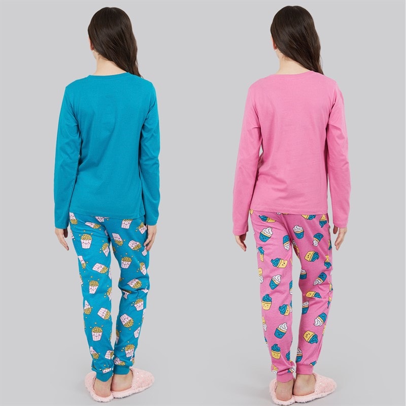 Board Angels Girls Two Pack Snack Pyjama Set Multi - Image 2