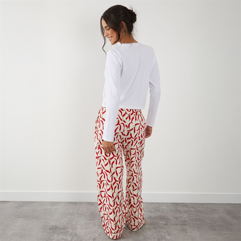 Board Angels Womens Chilli Stripe Pyjama Set Red Stripe - Image 2