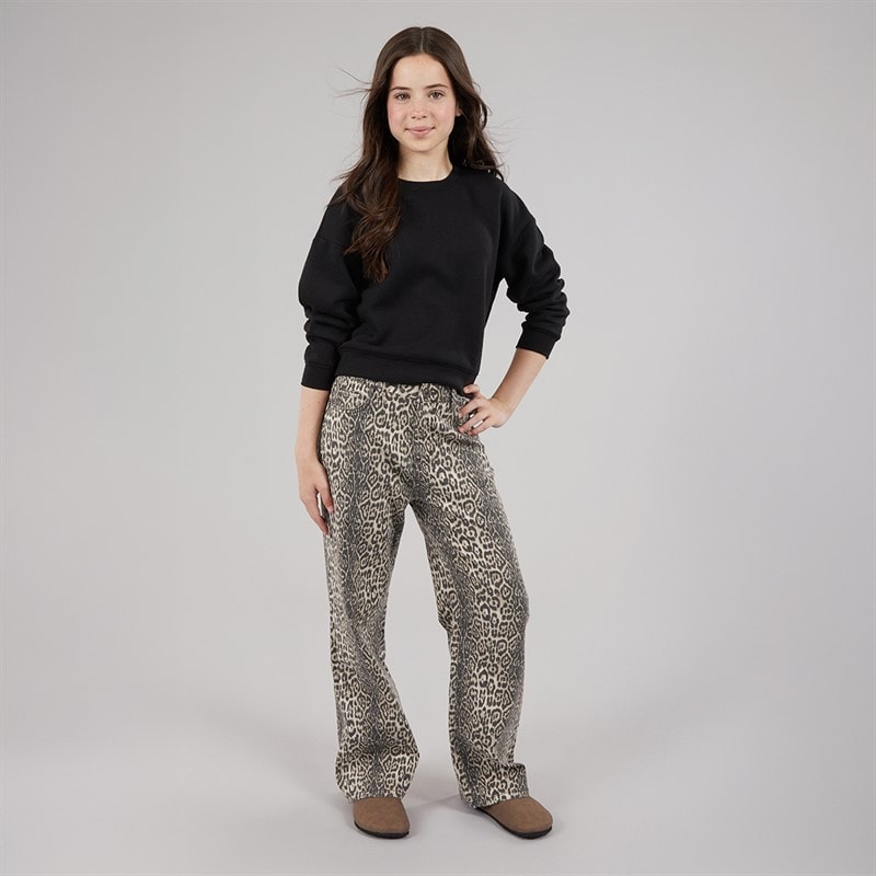 Board Angels Girls Wide Leg Jeans Animal Print - Image 3