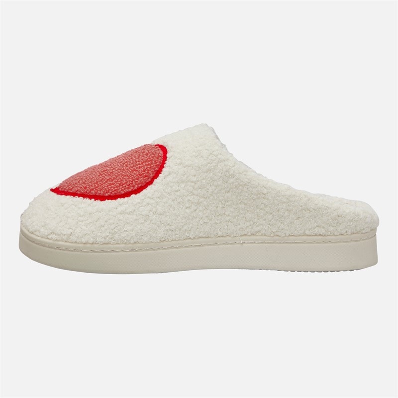 Board Angels Womens Amour Mule Slippers Cream/Red - Image 2