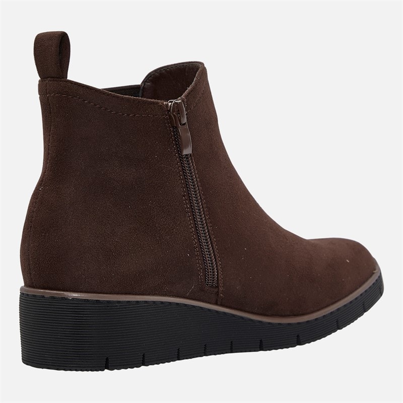 Board Angels Womens Arabella Wedge Chelsea Boots Brown - Image 5