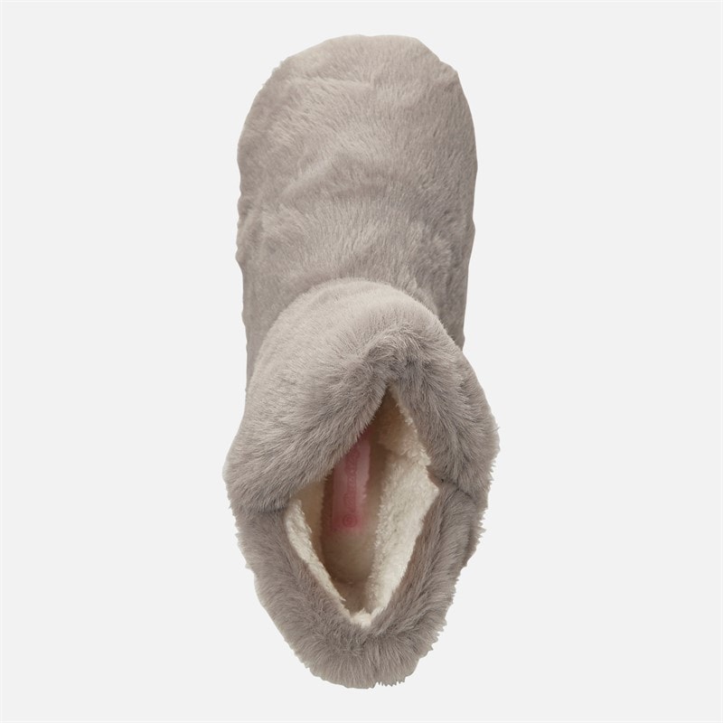 Board Angels Womens Rosebud Faux Fur Bootie Slippers Mink - Image 4
