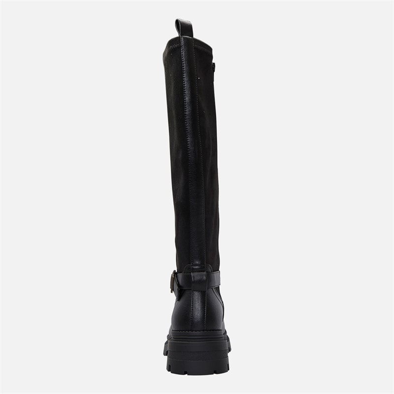 Board Angels Womens Lyra Knee High Chunky Stretch Boots Black - Image 3