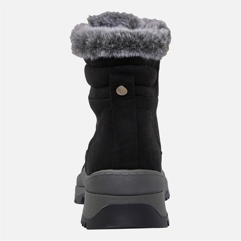 Board Angels Womens Warm Lined Walking Boots Black - Image 3