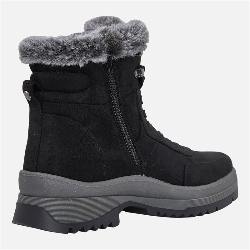 Board Angels Womens Warm Lined Walking Boots Black - Image 5