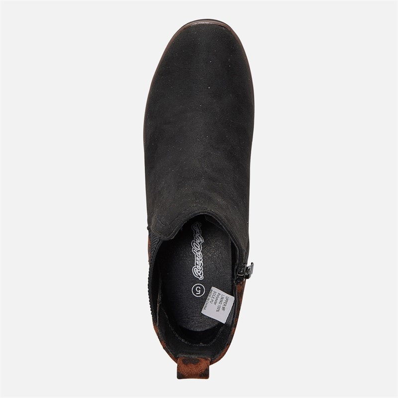 Board Angels Womens Arabella Wedge Chelsea Boots Black/Leopard - Image 4