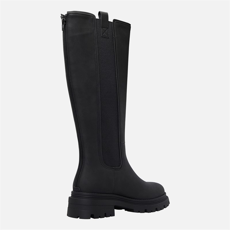 Board Angels Womens Luna Knee High Chelsea Boots Black - Image 4