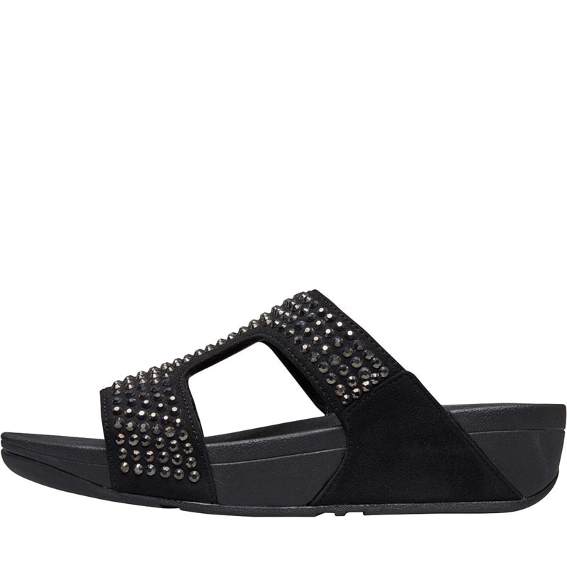 FitFlop Womens Glitzie Slide Sandals Black - Image 2
