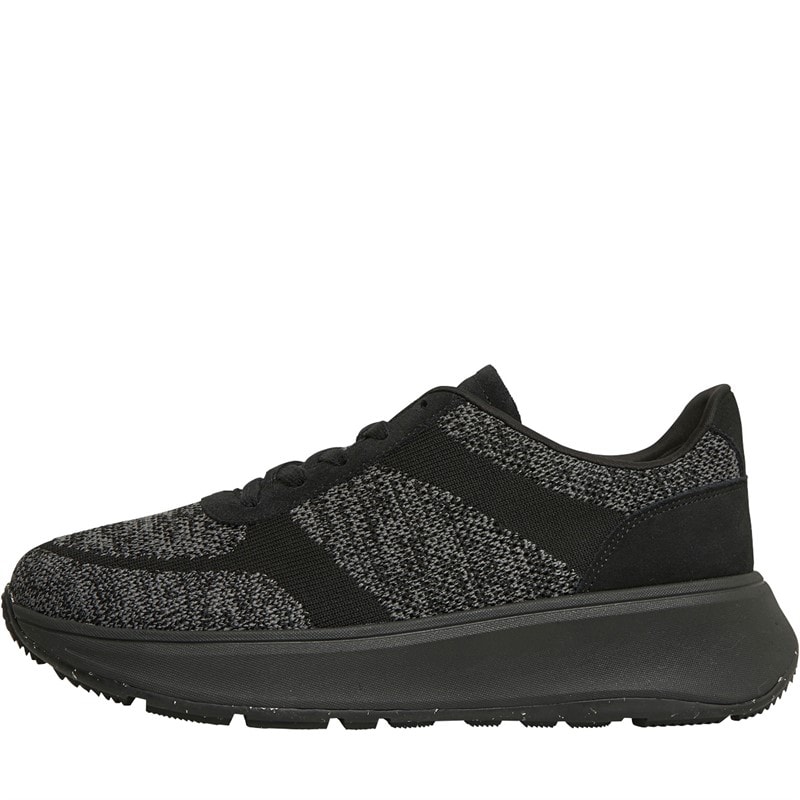 FitFlop Womens F-Mode Flatform Trainers All Black - Image 1