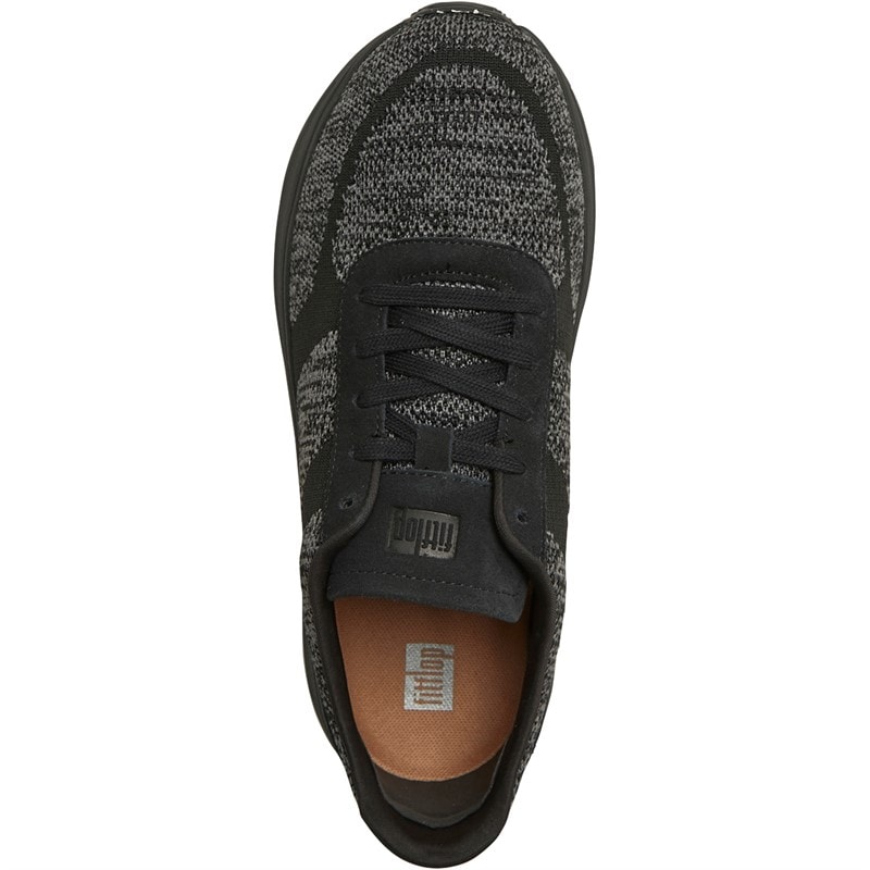 FitFlop Womens F-Mode Flatform Trainers All Black - Image 4