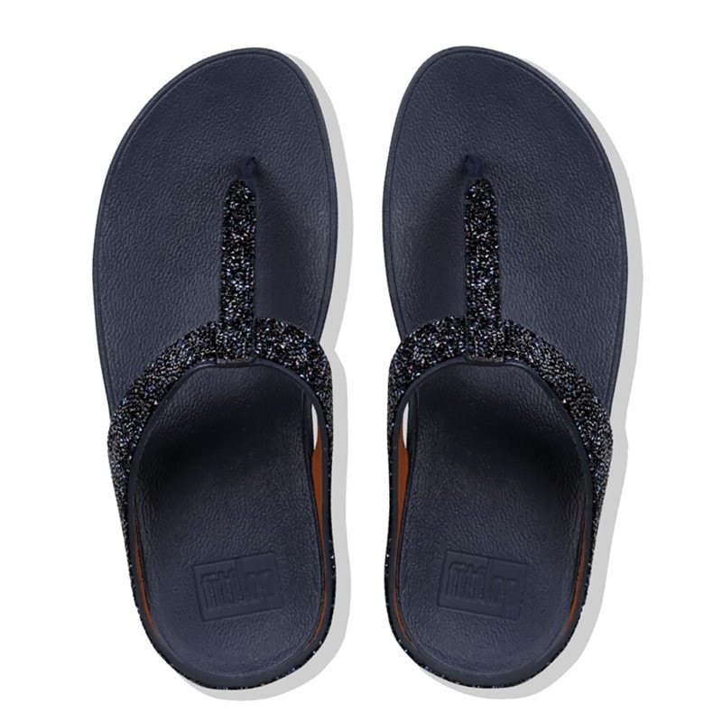 FitFlop Womens Fino Quartz Toe Post Sandals Midnight Navy - Image 2
