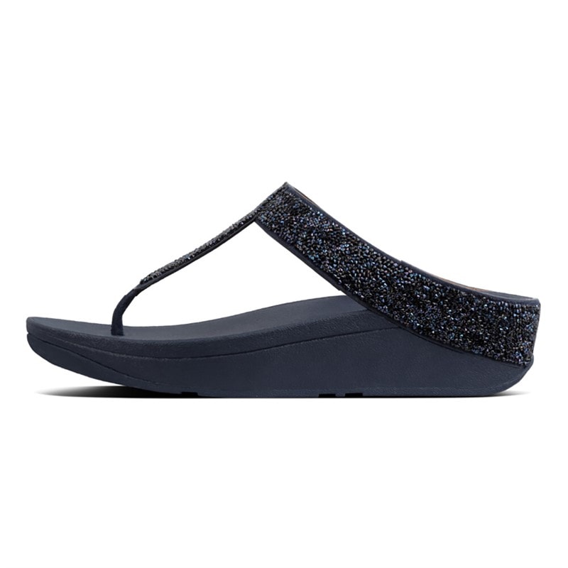 FitFlop Womens Fino Quartz Toe Post Sandals Midnight Navy - Image 3
