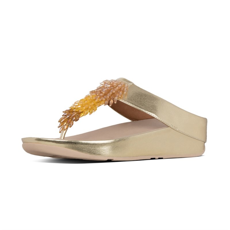FitFlop Womens Rumba Ombre Toe Post Sandals Platino - Image 1