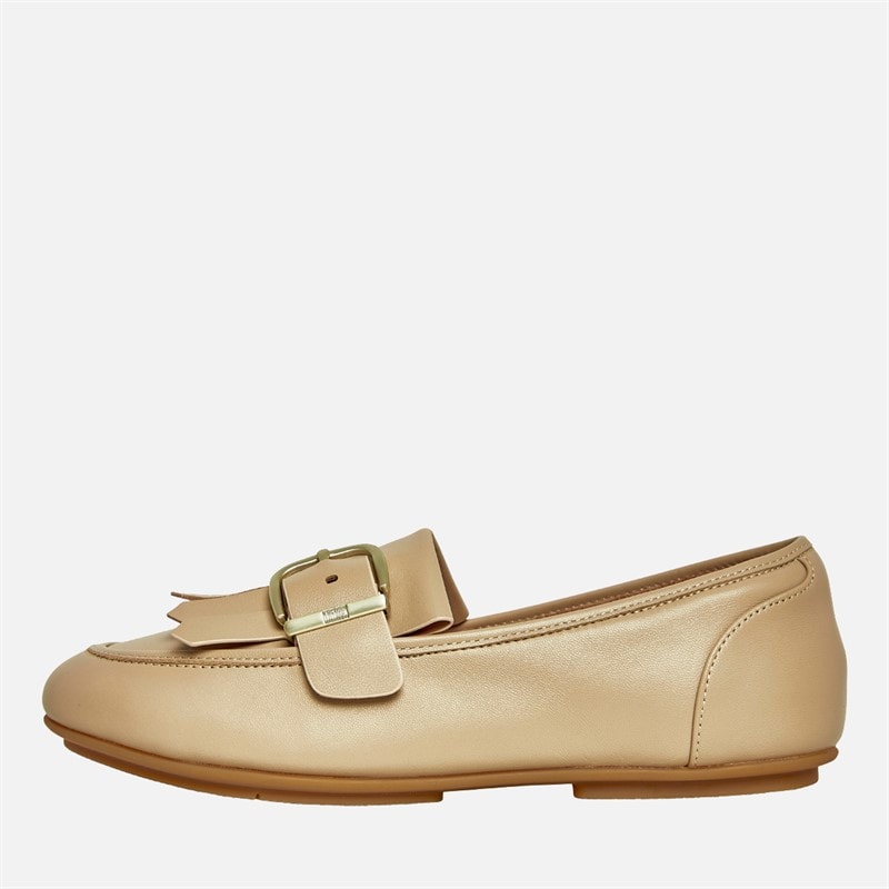 FitFlop Womens Allegro Buckle Loafers Latte Beige - Image 2