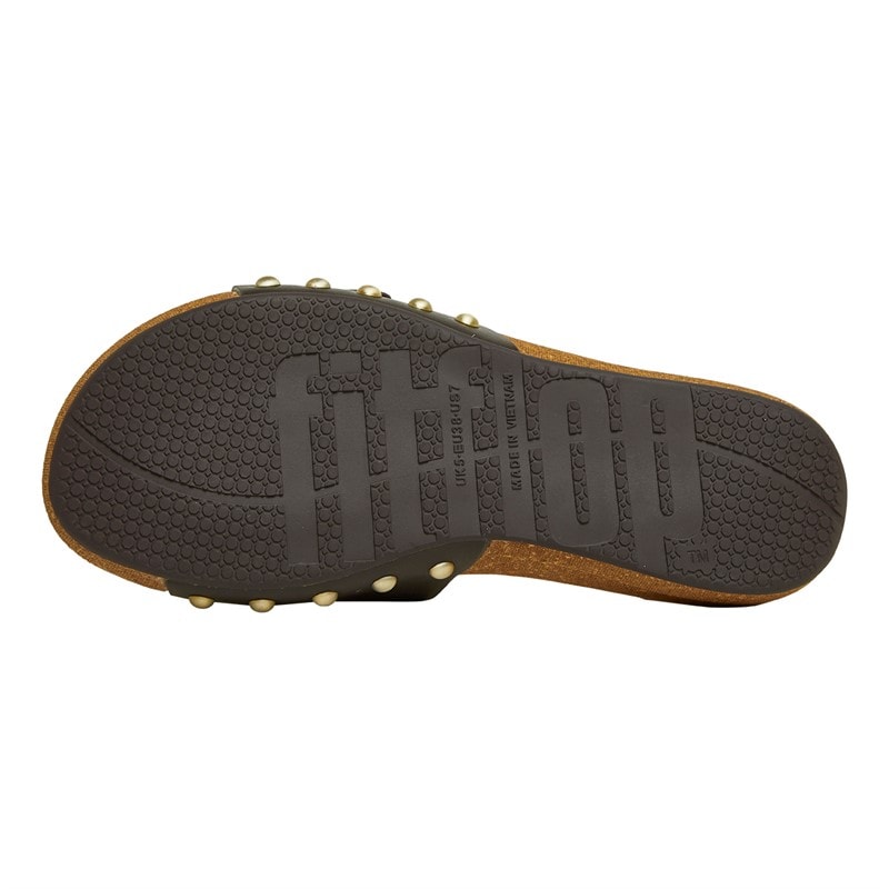FitFlop Womens Iqushion Buckle Sliders Chocolate Brown - Image 4