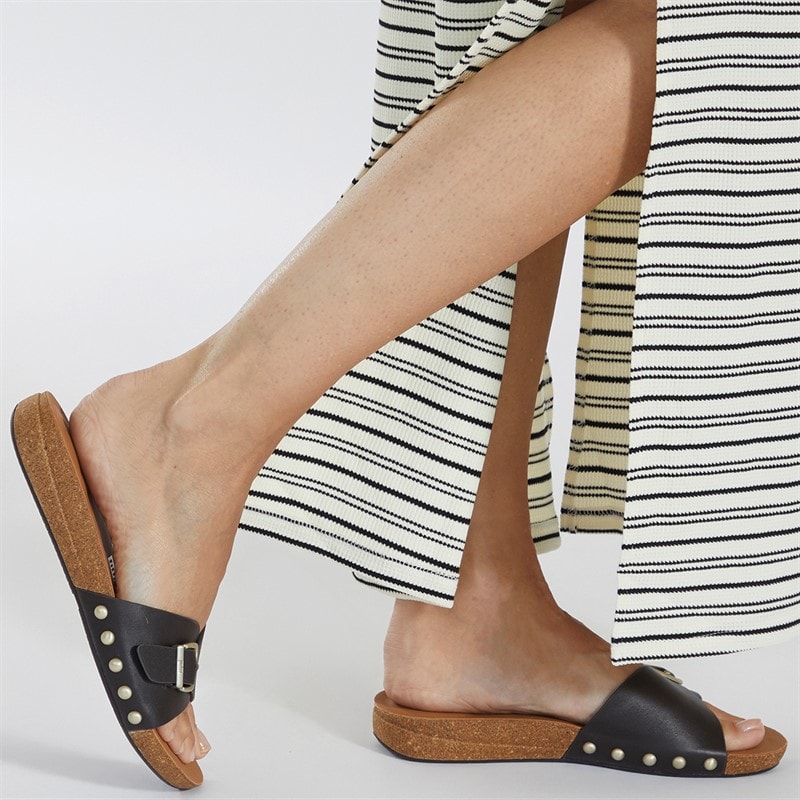 FitFlop Womens Iqushion Buckle Sliders Chocolate Brown - Image 5