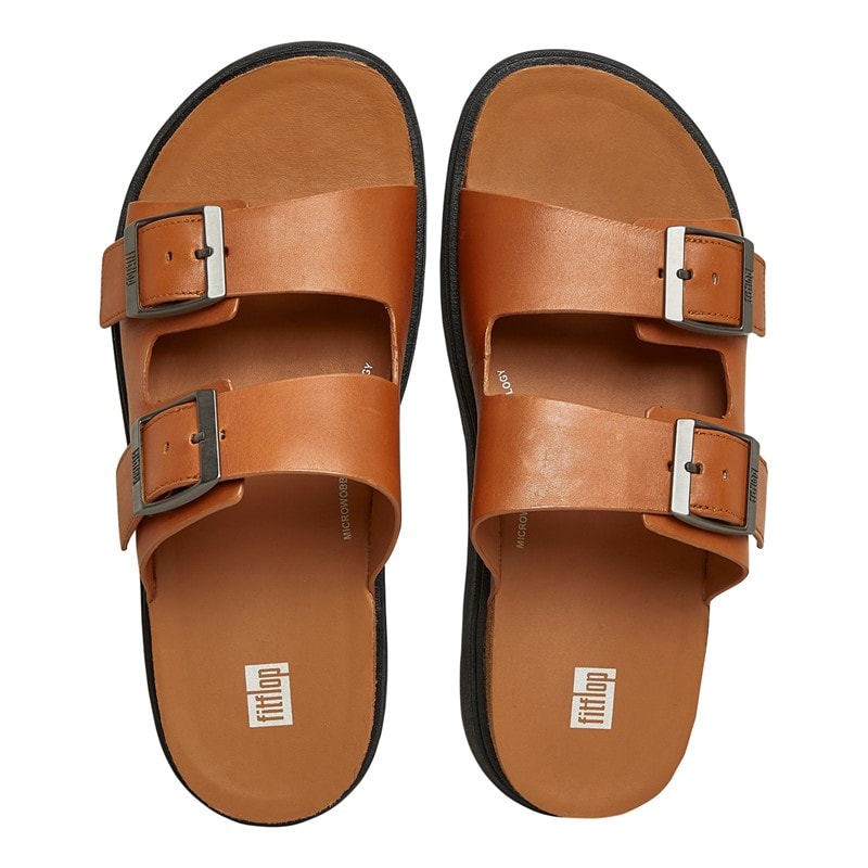 FitFlop Mens Gen FF Double Buckle Sandals Light Tan - Image 4