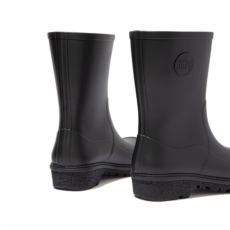 FitFlop Womens Short Wonderwelly Boots All Black - Image 3
