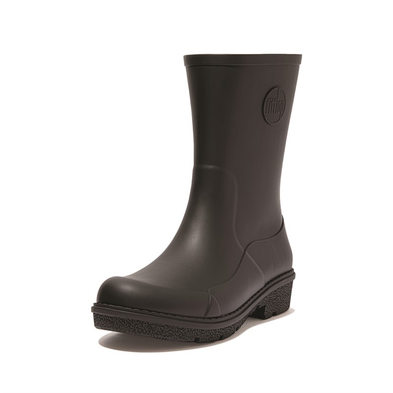 FitFlop Womens Short Wonderwelly Boots All Black - Image 5