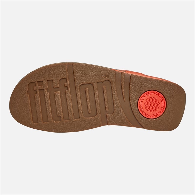 FitFlop Womens Incastone Toe Post Sandals Fire Red - Image 2