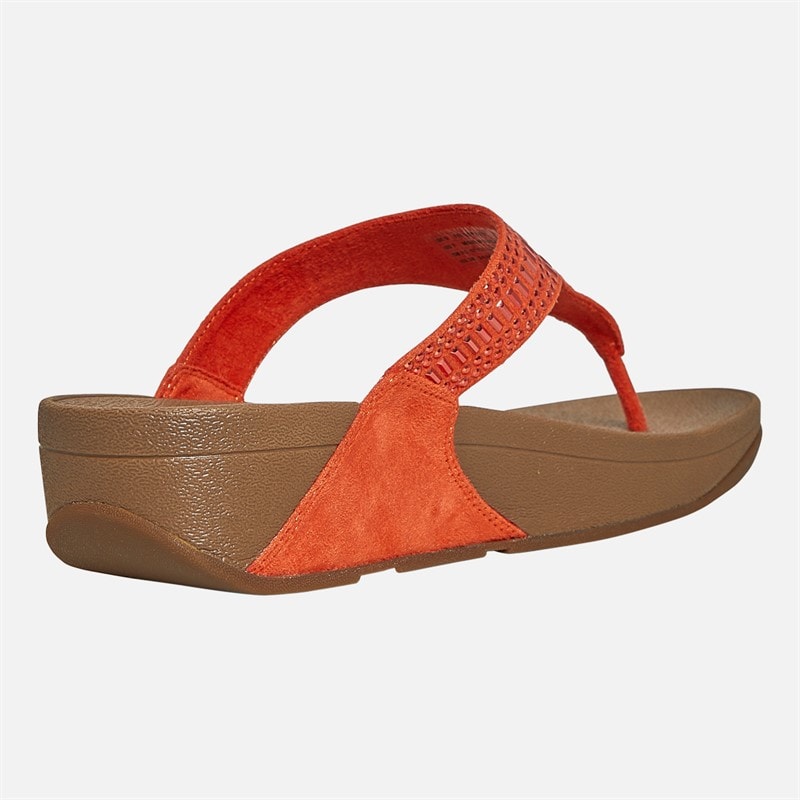 FitFlop Womens Incastone Toe Post Sandals Fire Red - Image 5