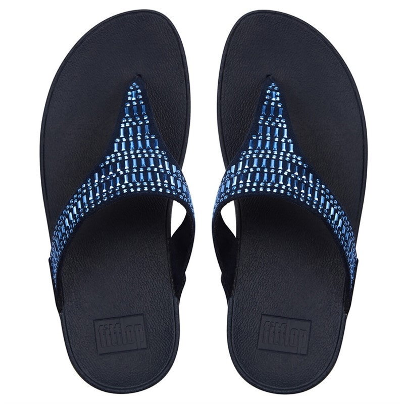 FitFlop Womens Incastone Toe Post Sandals Midnight Navy - Image 2