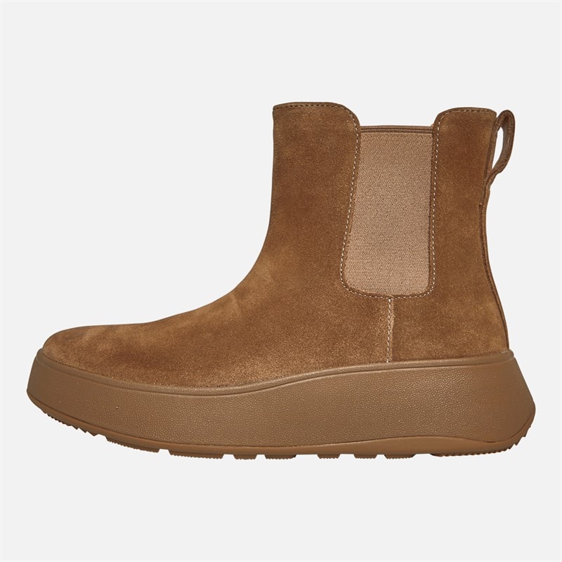 FitFlop Womens F-Mode Suede Flatform Chelsea Boots Minky Grey - Image 1