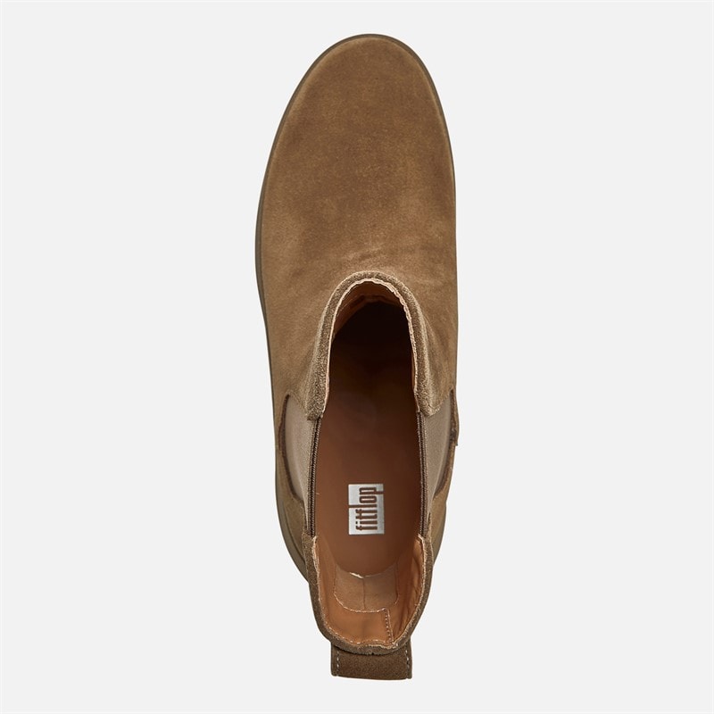 FitFlop Womens F-Mode Suede Flatform Chelsea Boots Minky Grey - Image 4