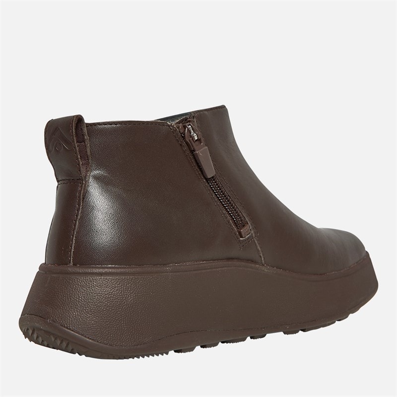 FitFlop Womens F-Mode Leather Flatform Zip Ankle Boots Chocolate Brown - Image 5