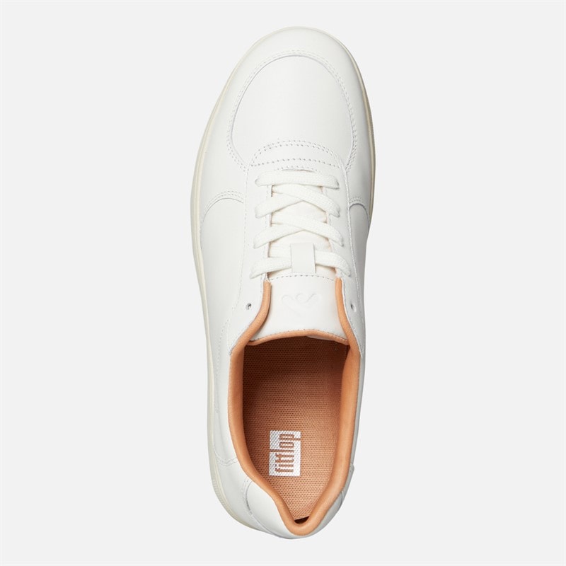 FitFlop Womens Rally Leather Panel Trainers Urban White - Image 4