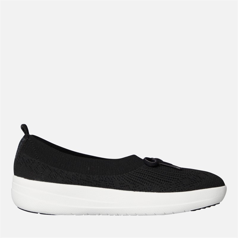 FitFlop Womens Uberknit Slip-On Ballerina Shoes With Bow Black - Image 5