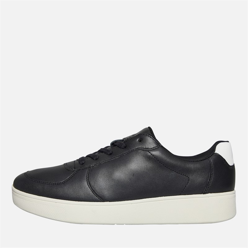FitFlop Womens Rally Leather Panel Trainers Black - Image 1