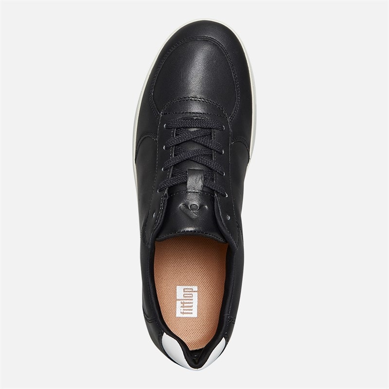 FitFlop Womens Rally Leather Panel Trainers Black - Image 4