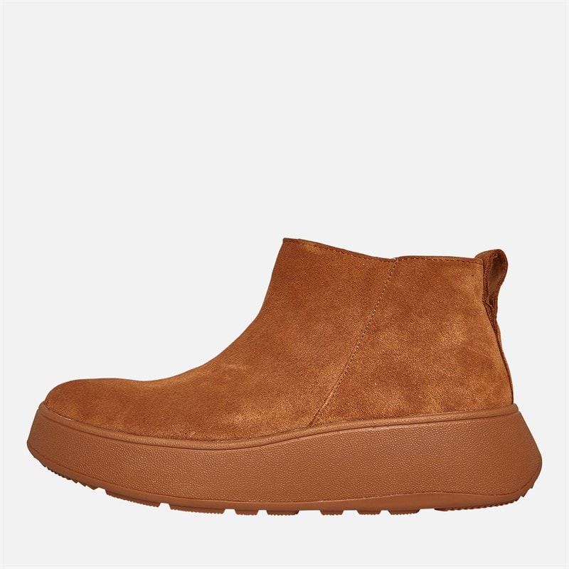 FitFlop Womens F-Mode Suede Flatform Zip Ankle Boots Light Tan - Image 1